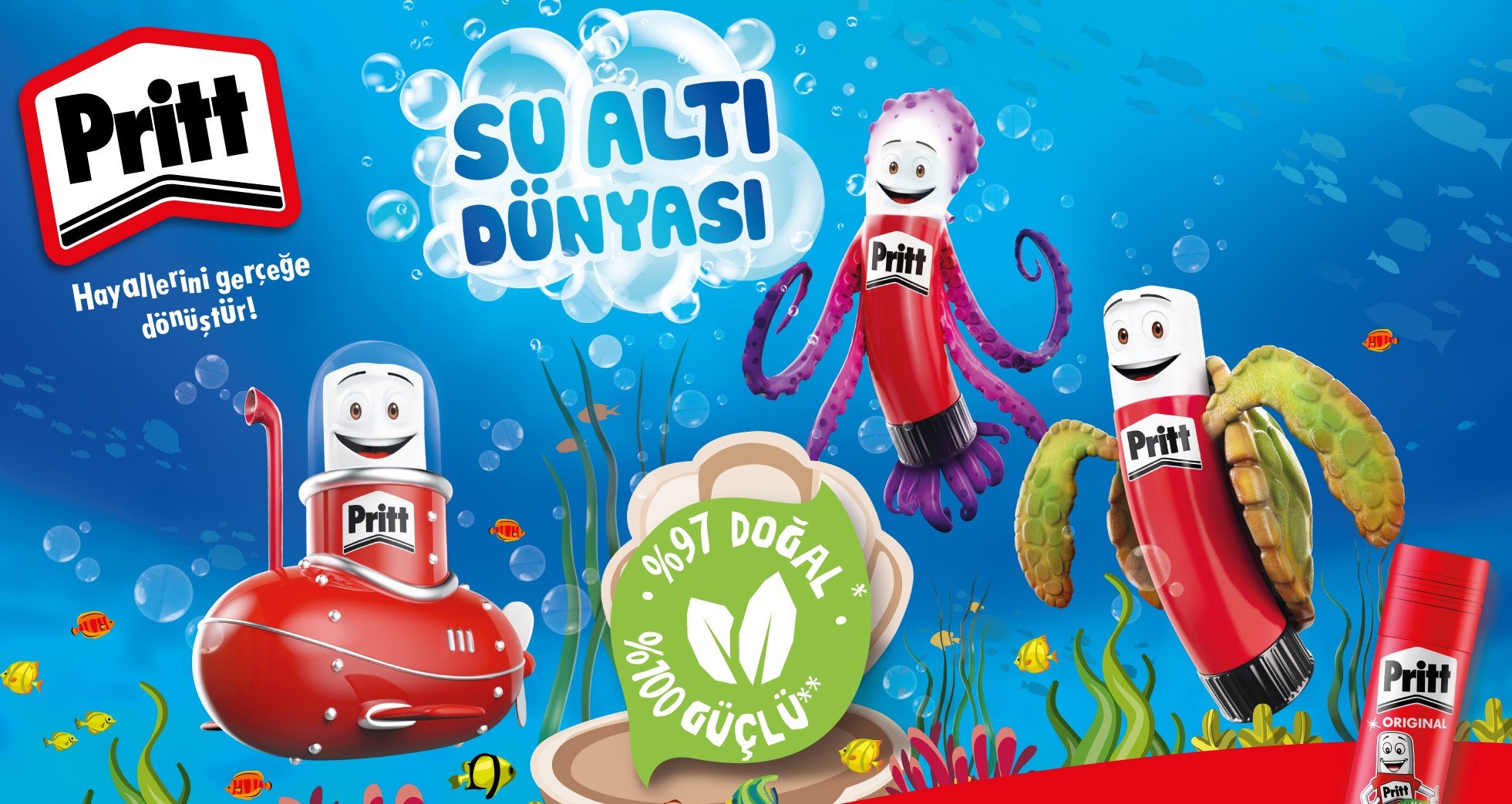 Pritt plastik içermeyen yeni %100 karton ambalajında