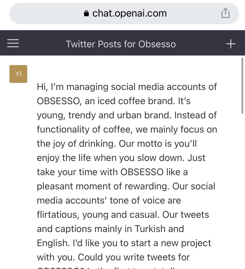 OBSESSO, yapay zeka ChatGPT’yi iletişimde kullanan ilk marka oldu